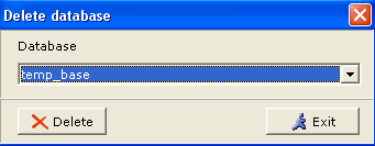 Delete Database window screenshot
