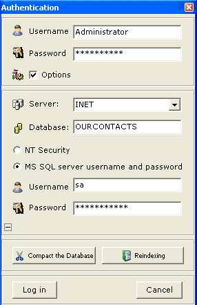 A-Number CRM Login Window screenshot