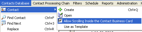 Allow Scrolling Inside the Contact Business Card