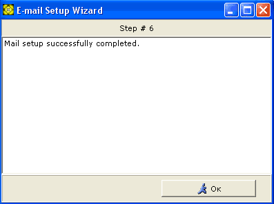 E-Mail Setup Wizard Step 6 - E-Mail Setup Completed screenshot
