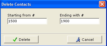 Delete Contacts window screenshot